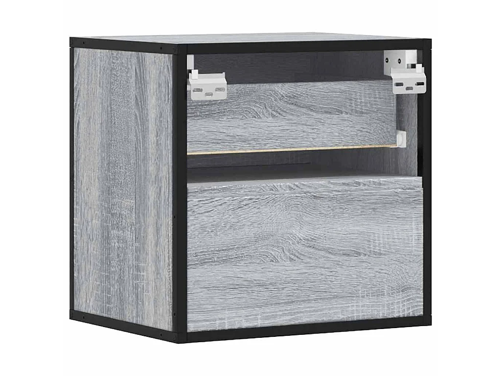 Nachtkastjes 2st wandgemonteerd 40x31x39,5cm grijs sonoma eiken