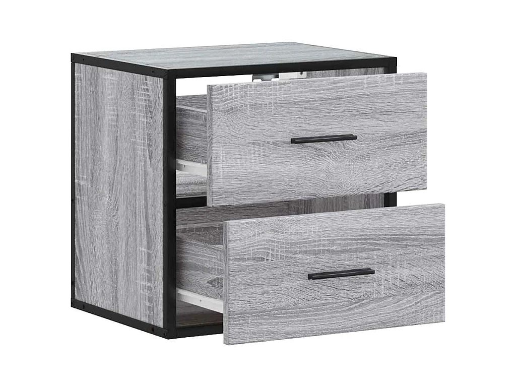 Nachtkastjes 2st wandgemonteerd 40x31x39,5cm grijs sonoma eiken