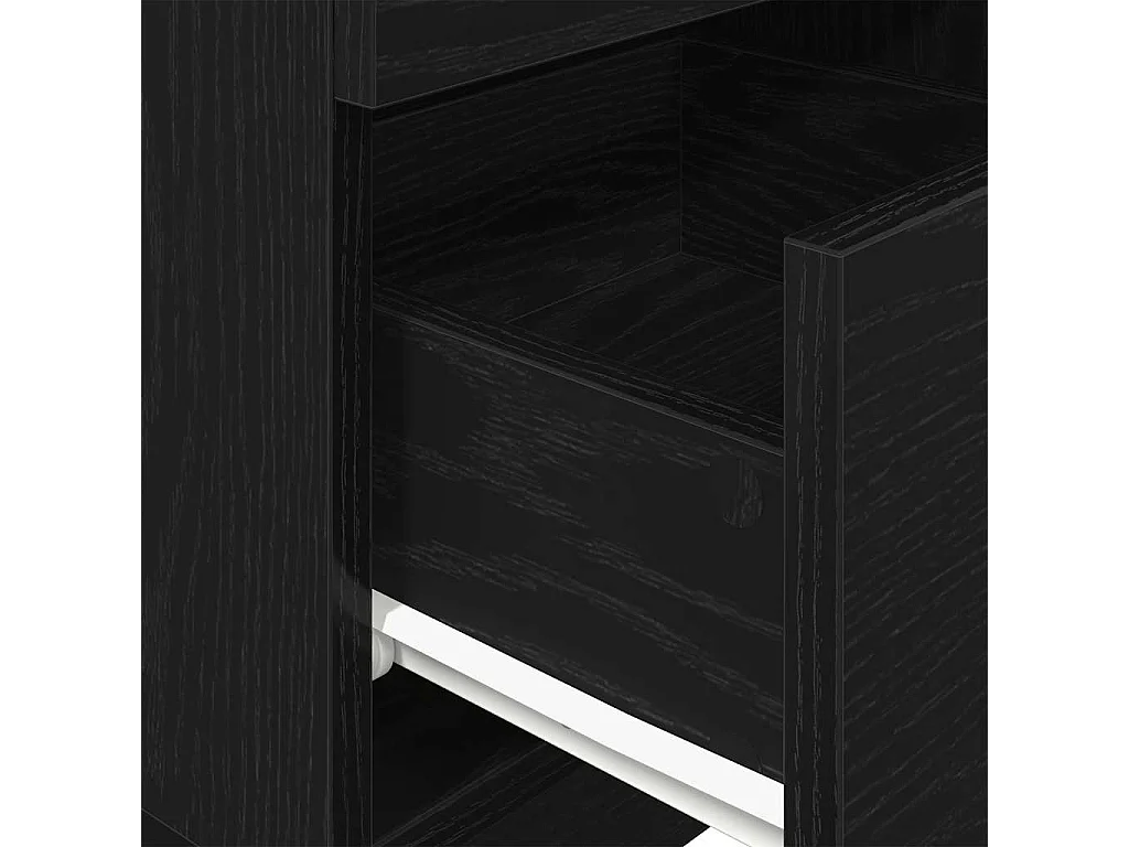 Tables de chevet 2 pcs avec 2 tiroirs noir 36x36x68 cm