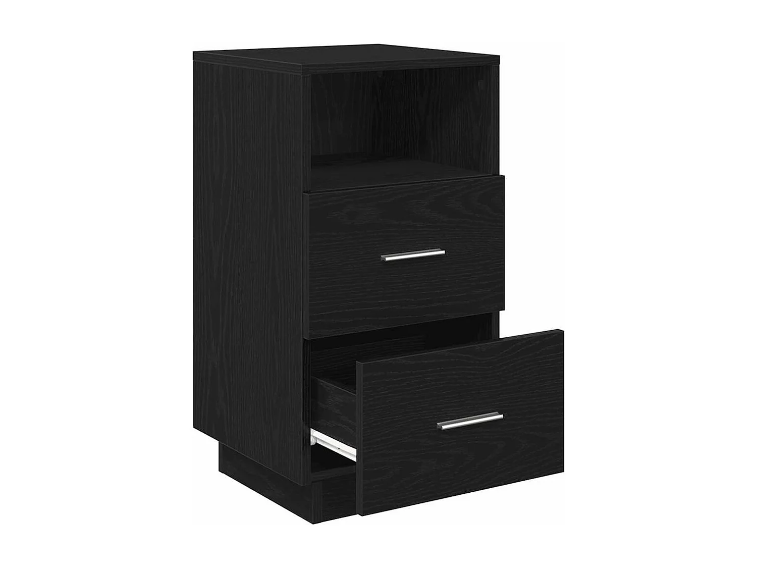 Tables de chevet 2 pcs avec 2 tiroirs noir 36x36x68 cm