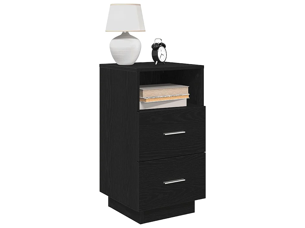 Mesas de cabeceira 2 pcs com 2 gavetas 36x36x68 cm preto