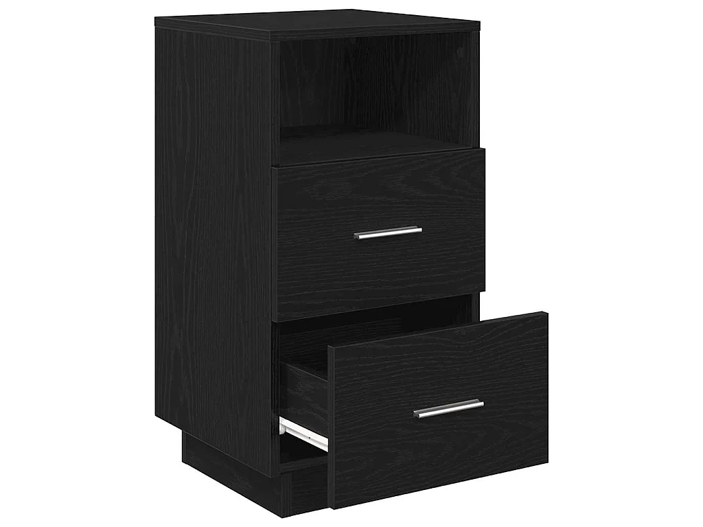 Mesas de cabeceira 2 pcs com 2 gavetas 36x36x68 cm preto