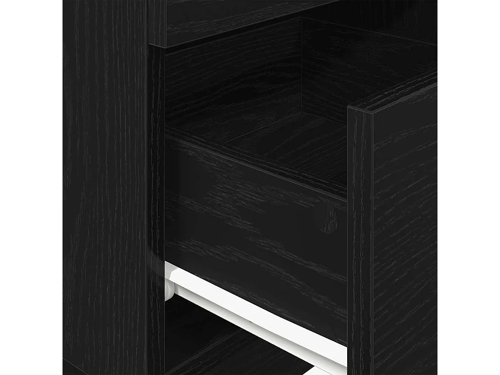 Nachttische 2 Stk. mit 2 Schubladen Schwarz 36x36x68 cm