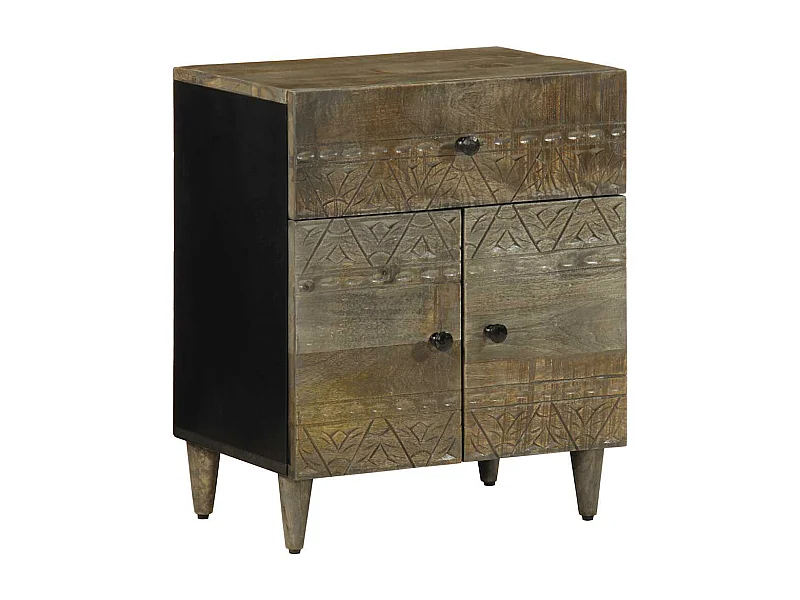 Mesa de cabeceira cinzento claro 50x33x60 cm