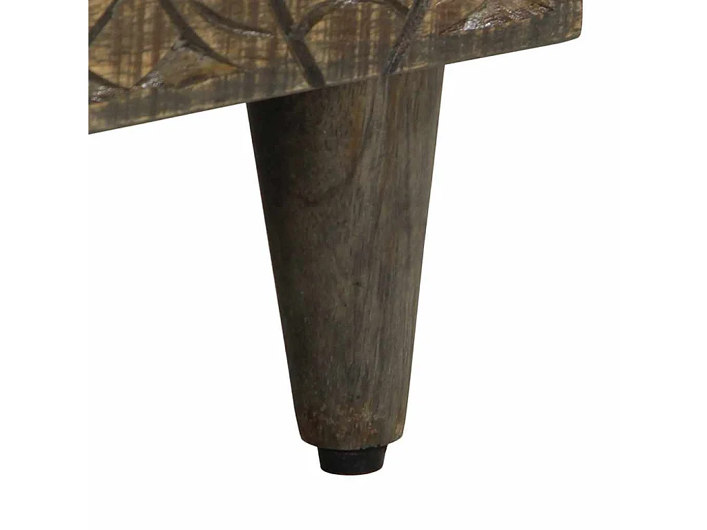 Nachttisch Hellgrau 50x33x60 cm Massivholz Mango