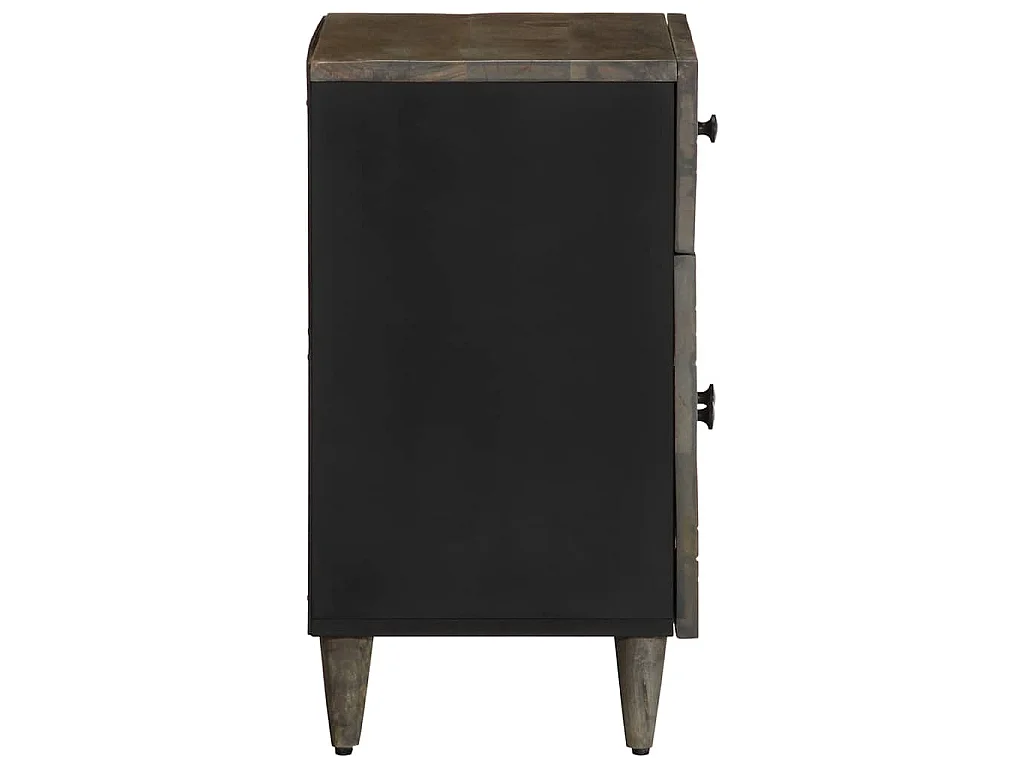 Nachttisch Hellgrau 50x33x60 cm Massivholz Mango