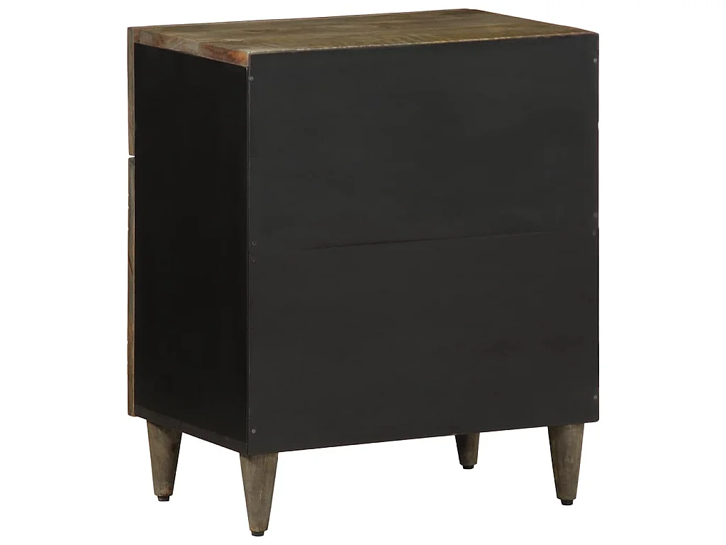 Nachttisch Hellgrau 50x33x60 cm Massivholz Mango