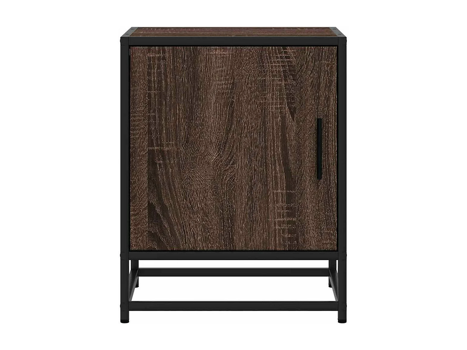 Tables de chevet 2 pcs chêne marron bois d'ingénierie et métal