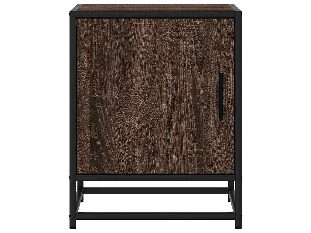 Nachtkastjes 2 st 40x31x50cm bewerkt hout en metaal bruin eiken