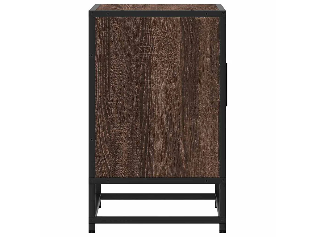 Nachtkastjes 2 st 40x31x50cm bewerkt hout en metaal bruin eiken