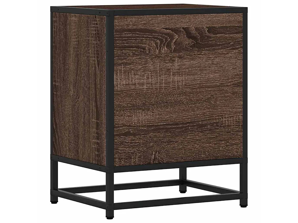 Nachtkastjes 2 st 40x31x50cm bewerkt hout en metaal bruin eiken
