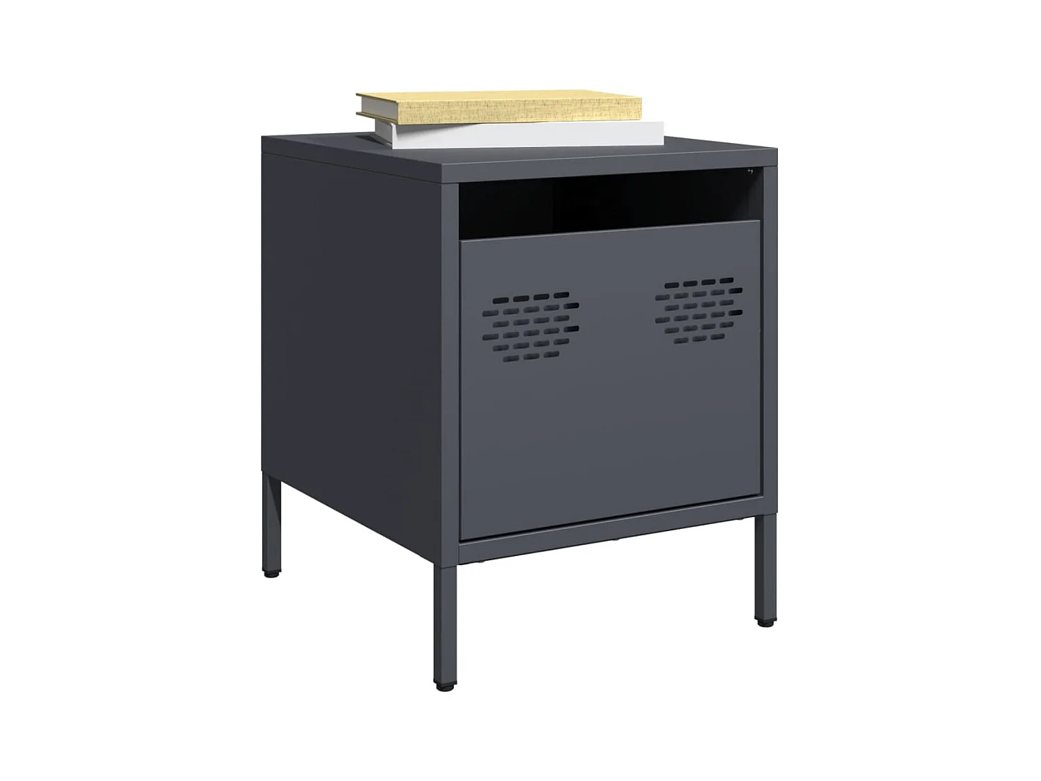 Tables de chevet 2 pcs anthracite 35x39x43,5 cm acier