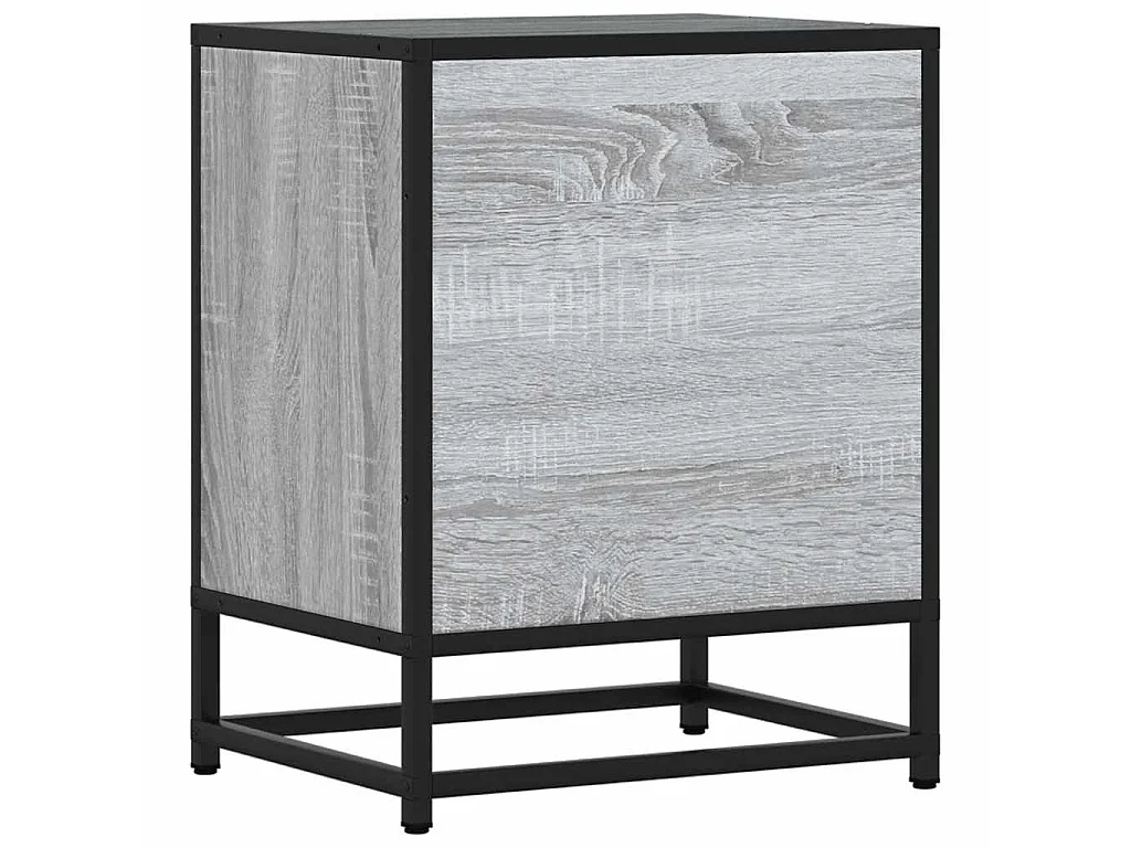 Nachtkastjes 2 st 40x31x50 cm bewerkt hout&metaal grijs sonoma