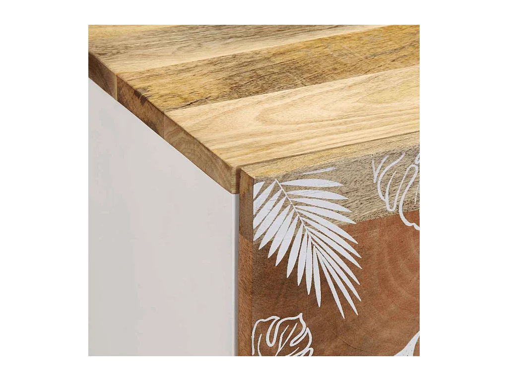 Table de chevet 40x33,5x46 cm bois de manguier solide