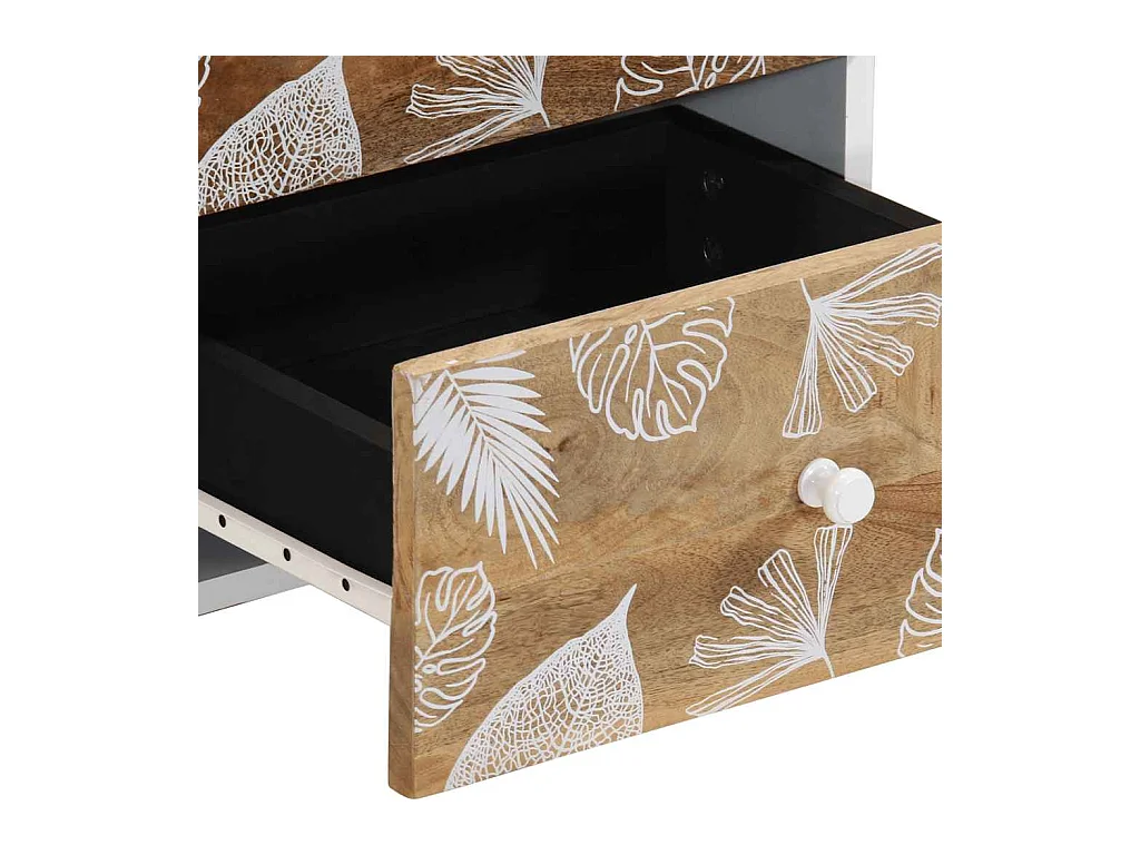 Table de chevet 40x33,5x46 cm bois de manguier solide