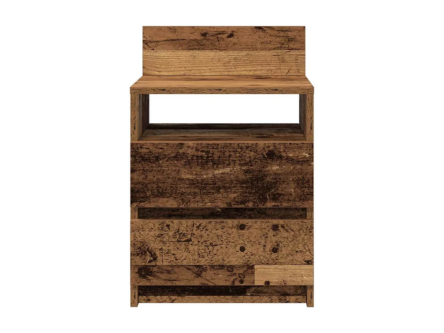 Table de chevet avec 2 tiroirs vieux bois 40x33x60 cm