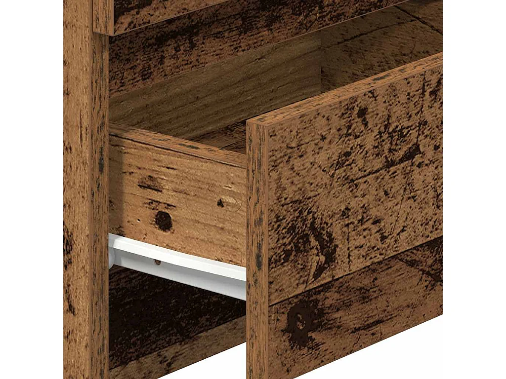 Table de chevet avec 2 tiroirs vieux bois 40x33x60 cm