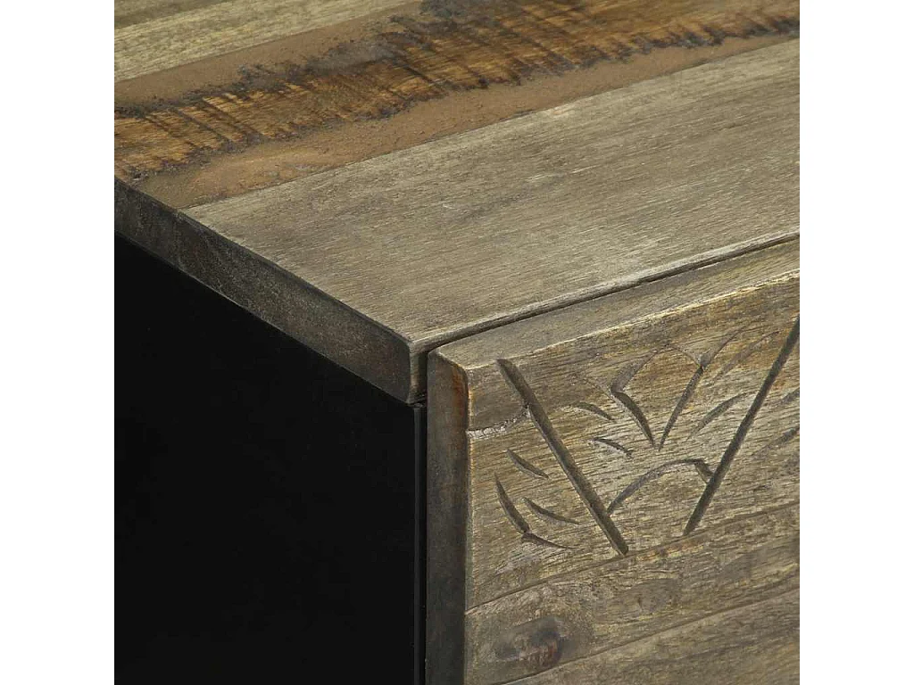 Tables chevet 2 pcs gris clair 40x33x46 cm bois manguier solide