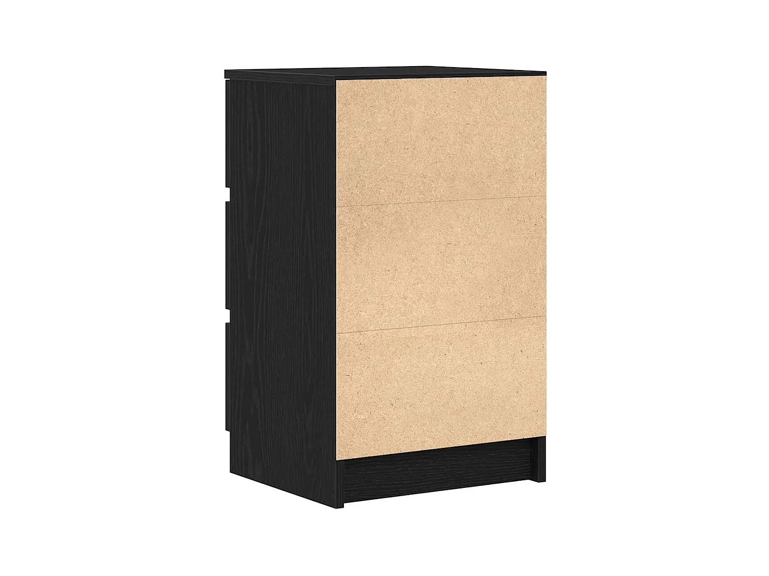 Tables de chevet avec 3 tiroirs 2 pcs noir 39x35x65 cm