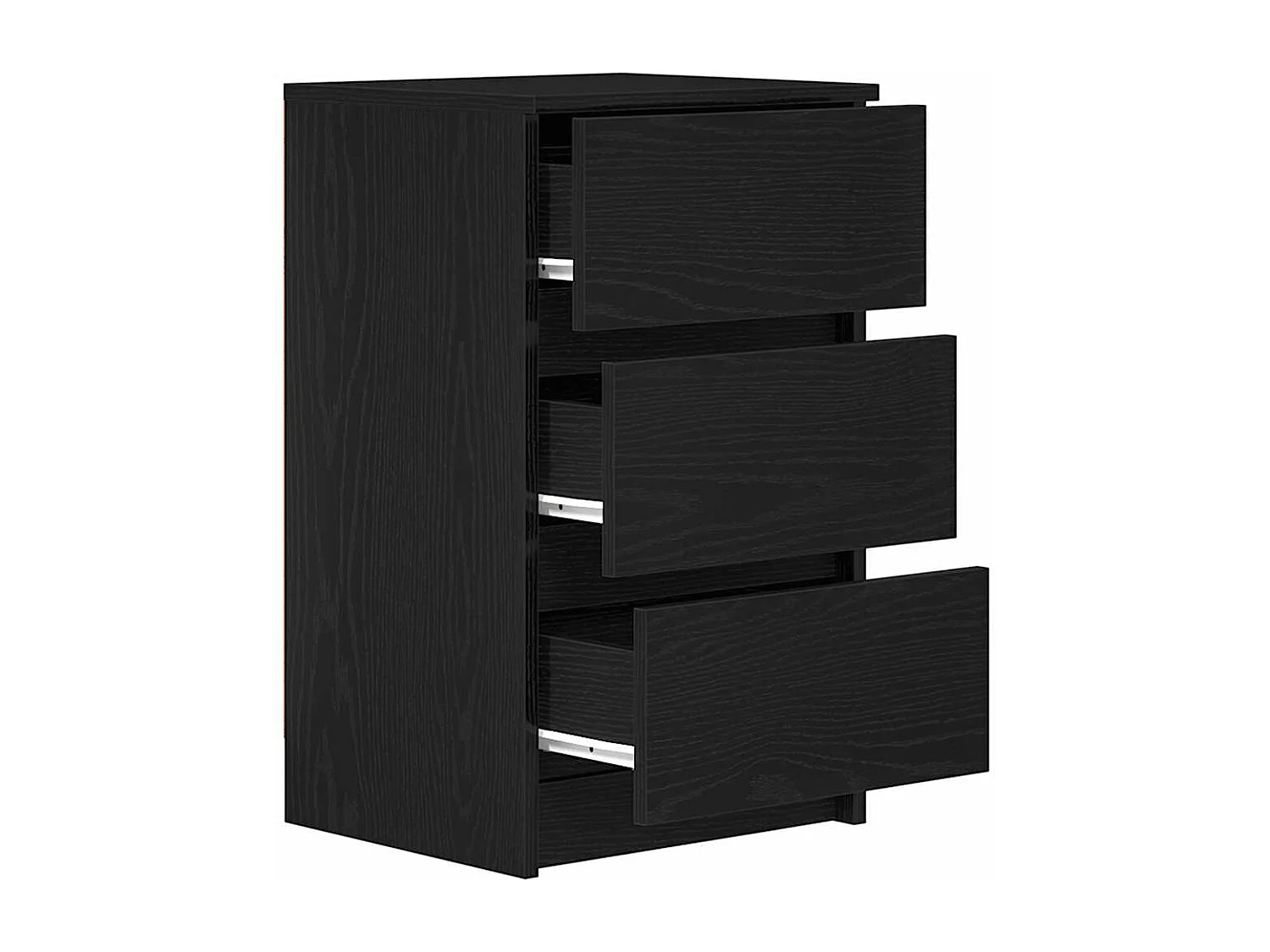 Nachttische mit 3 Schubladen 2 Stk. Schwarz 39x35x65 cm