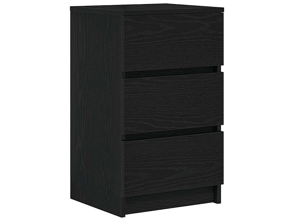 Nachtkastjes met 3 lades 2 st 39x35x65 cm zwart