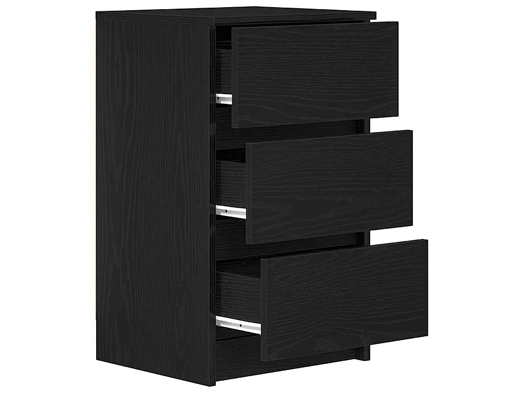 Nachtkastjes met 3 lades 2 st 39x35x65 cm zwart