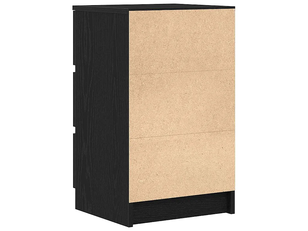 Nachtkastjes met 3 lades 2 st 39x35x65 cm zwart