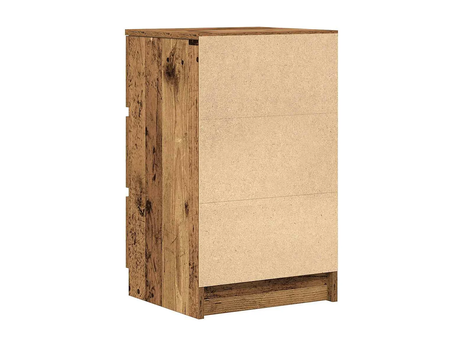 Table de chevet avec 3 tiroirs vieux bois 39x35x65 cm