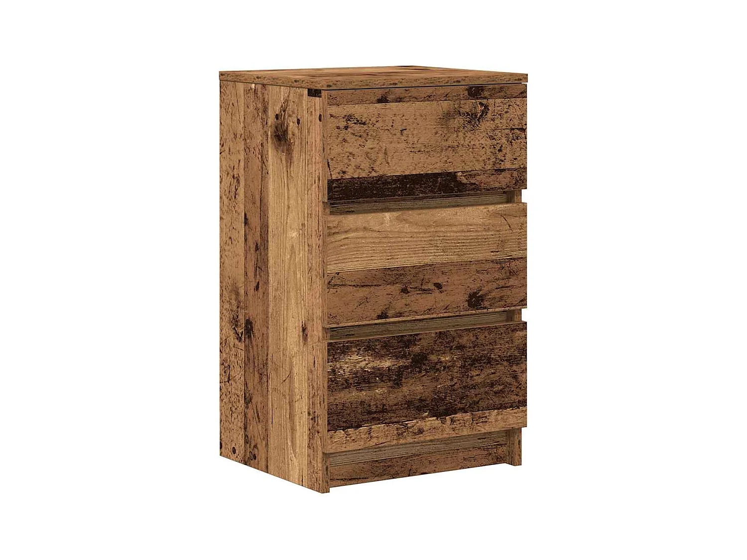 Nachttische mit 3 Schubladen 2 Stk. Altholz-Optik 39x35x65 cm