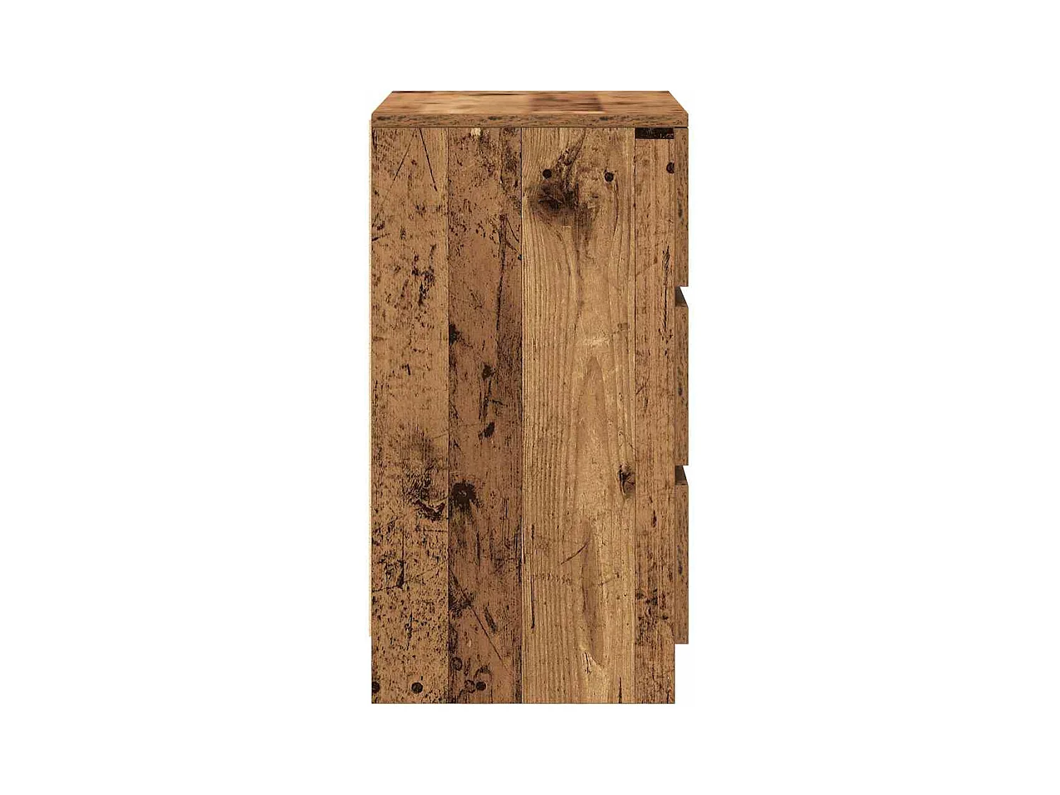 Nachttische mit 3 Schubladen 2 Stk. Altholz-Optik 39x35x65 cm