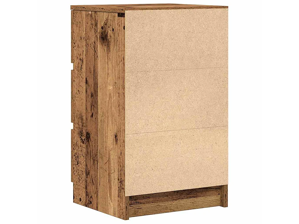 Mesas de cabeceira 3 gavetas 2 pcs 39x35x65cm madeira velha