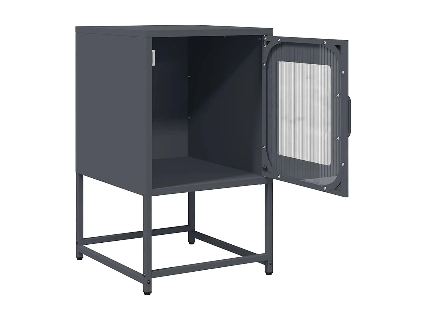 Comodino Antracite 36x39x60,5 cm in Acciaio Laminato a Freddo