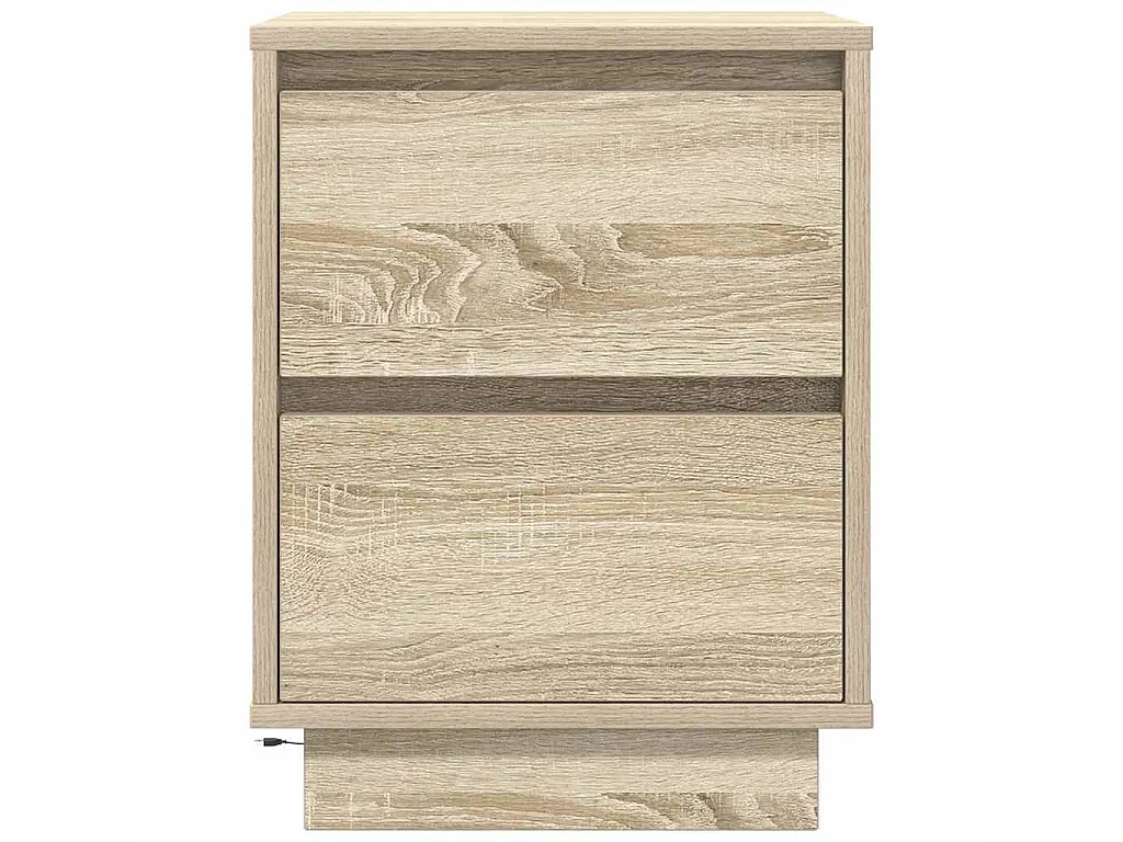 Comodino con Luci LED Rovere Sonoma 38x34x50 cm