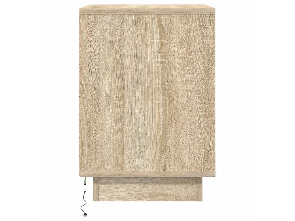Comodino con Luci LED Rovere Sonoma 38x34x50 cm