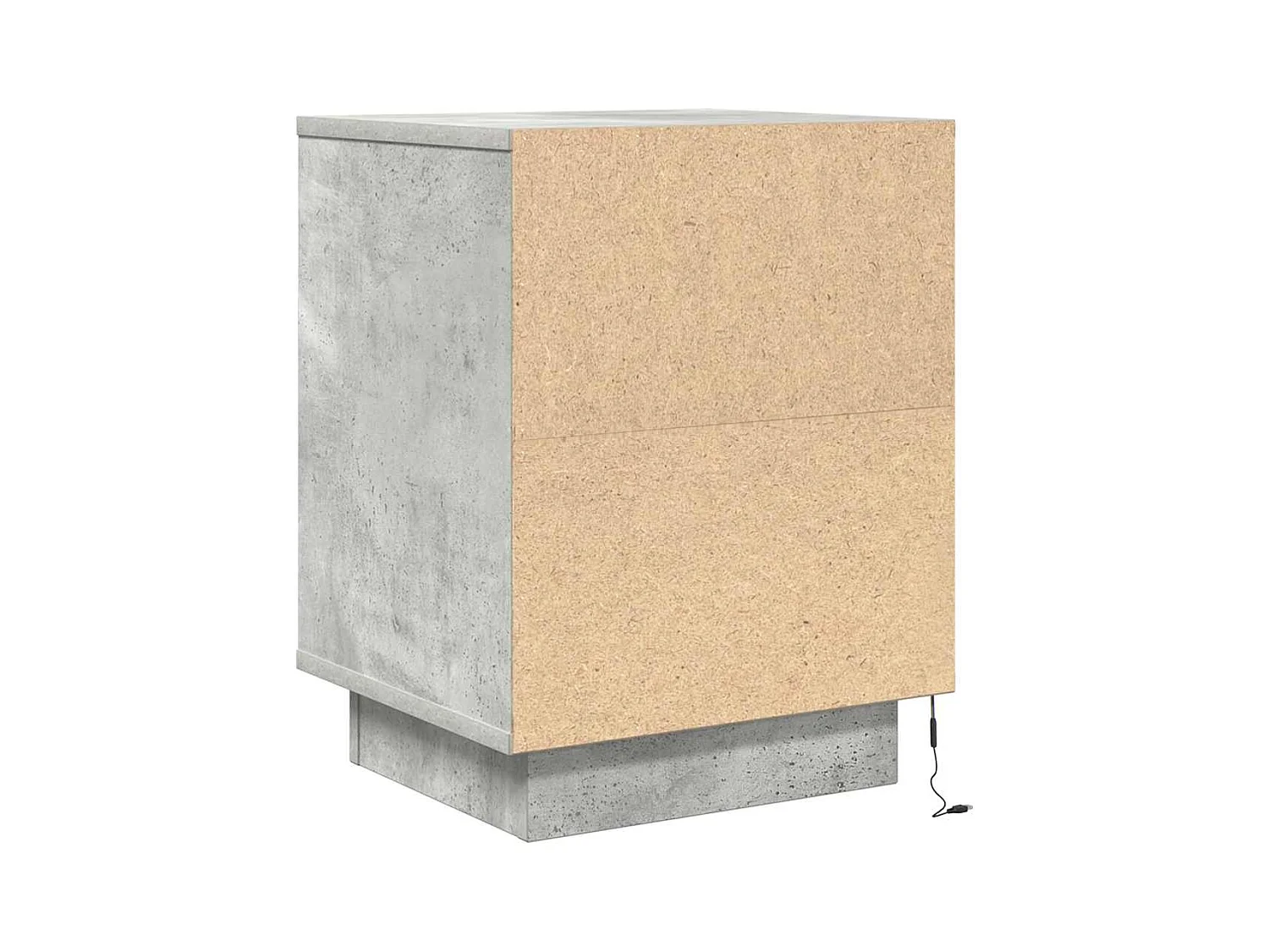 Nachtkastje met LED-verlichting 38x34x50 cm betongrijs