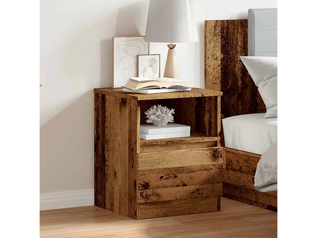 Nachttisch Altholz-Optik 40x40x50 cm Holzwerkstoff