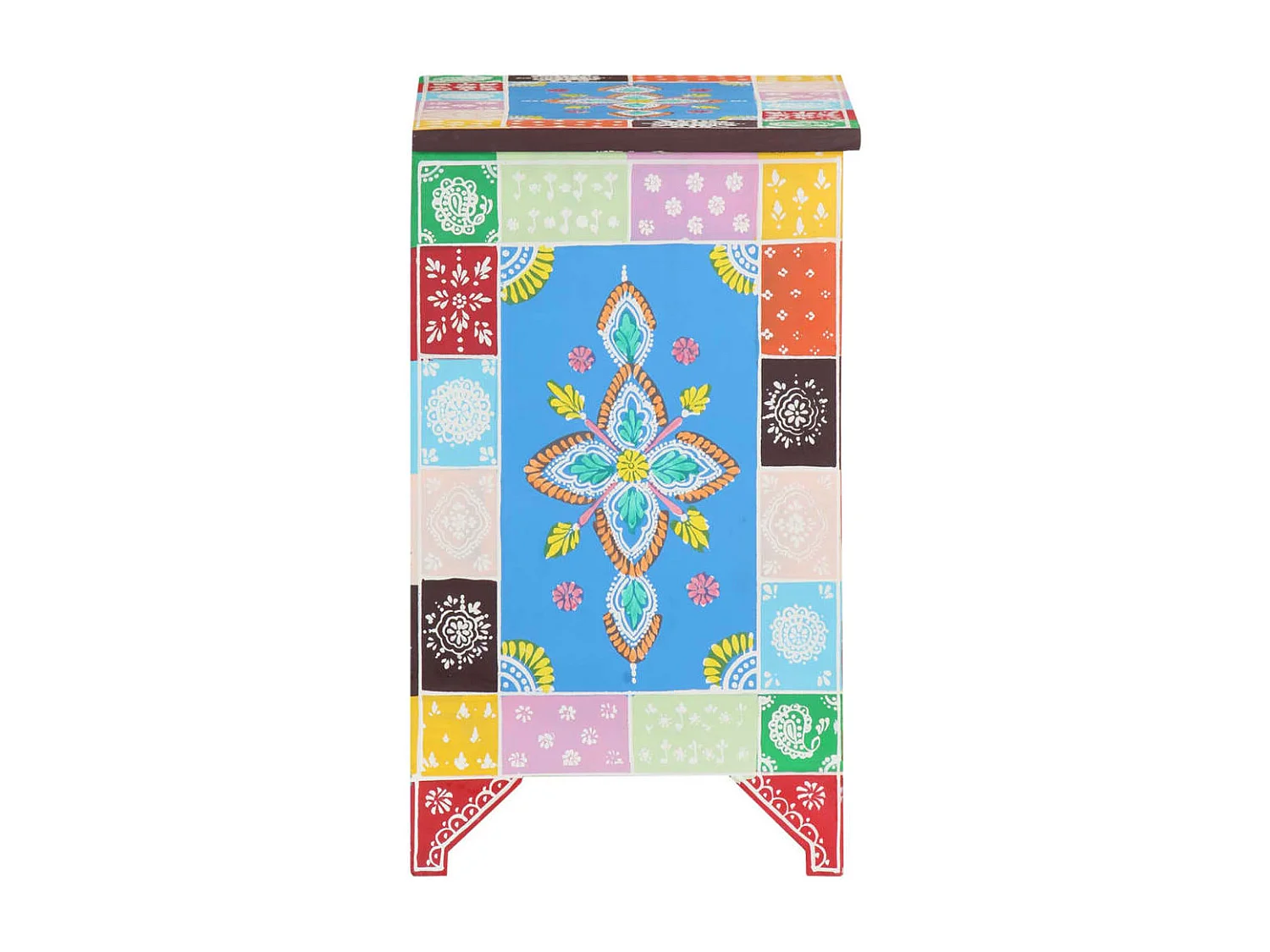 Mesita de noche pintada a mano madera maciza mango 40x30x50 cm