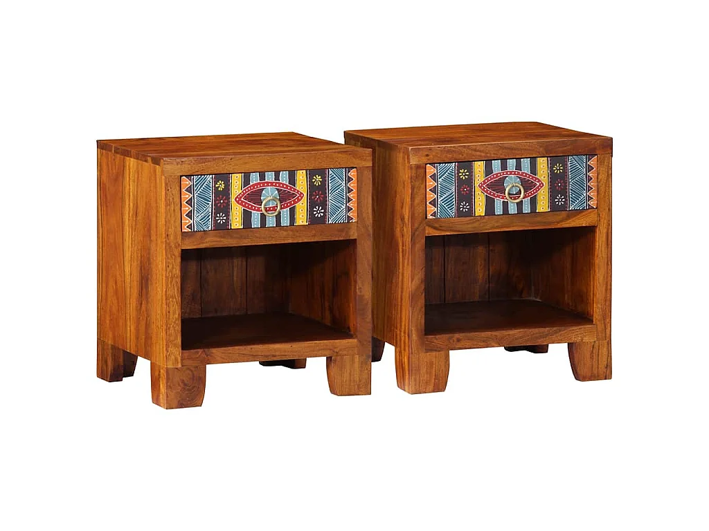 Nachtkastje 2 st 40x35x45 cm massief acaciahout