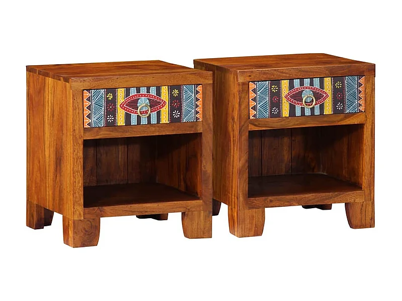 Nachtkastje 2 st 40x35x45 cm massief acaciahout