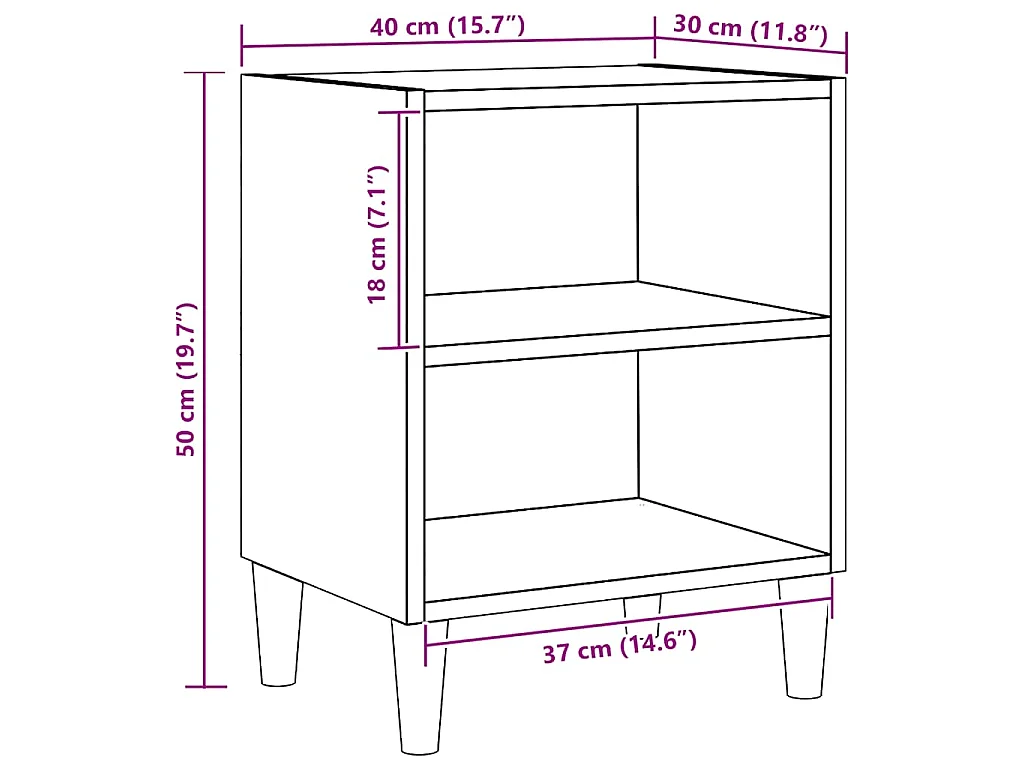 Tables de chevet 2 pcs chêne artisanal 40x30x50 cm
