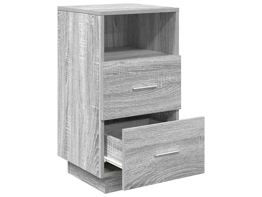 Nachttische 2 Stk. mit 2 Schubladen Grau Sonoma 36x36x68 cm