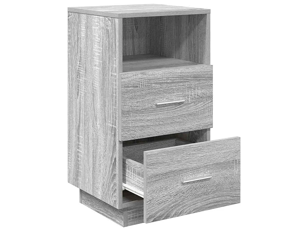 Nachtkastjes 2 st met 2 lades 36x36x68 cm grijs sonoma eiken