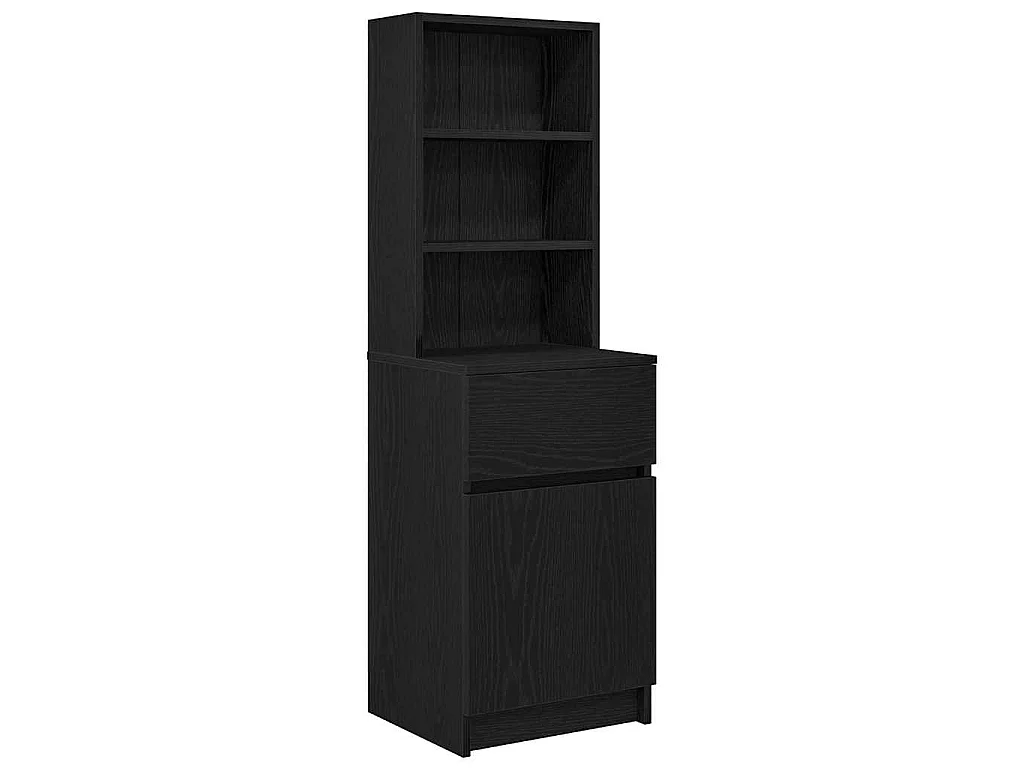 Nachttisch Schwarz 39x35x125 cm Holzwerkstoff