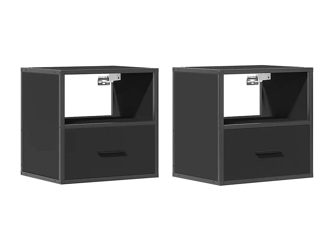 Tables de chevet murales 2 pcs noir 40x31x39,5 cm