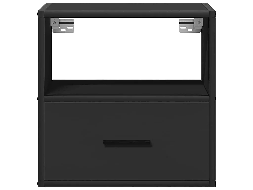 Comodini a Muro 2 pz Nero 40x31x39,5 cm