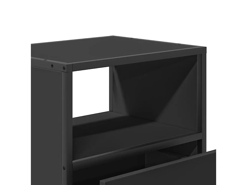 Comodini a Muro 2 pz Nero 40x31x39,5 cm