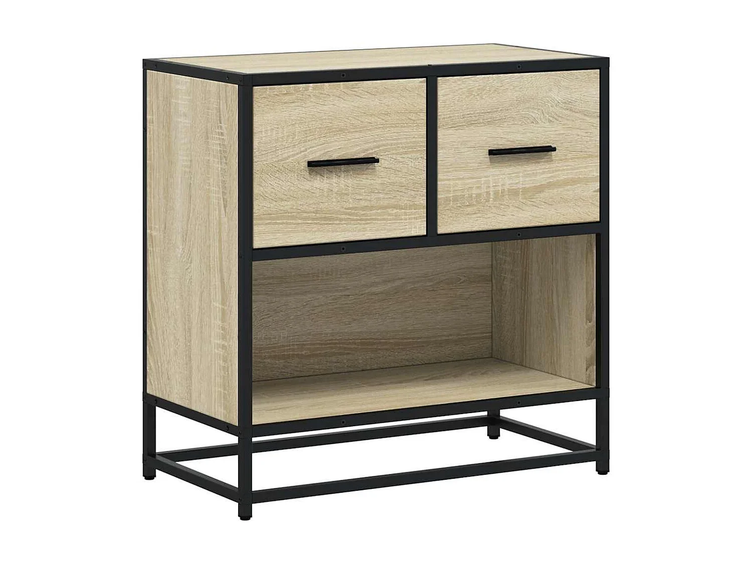 Nachttisch Sonoma-Eiche 60x31x60 cm Holzwerkstoff und Metall