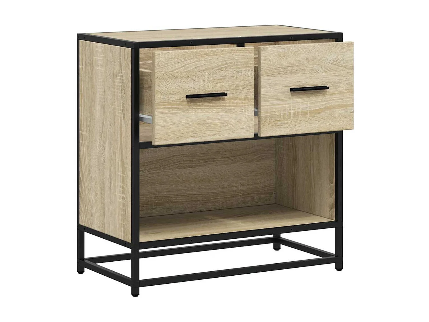 Nachttisch Sonoma-Eiche 60x31x60 cm Holzwerkstoff und Metall