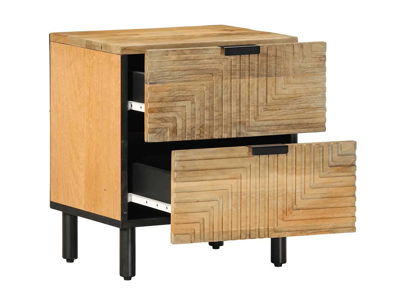 Tables de chevet 2 pcs 40x33x46 cm bois de manguier solide