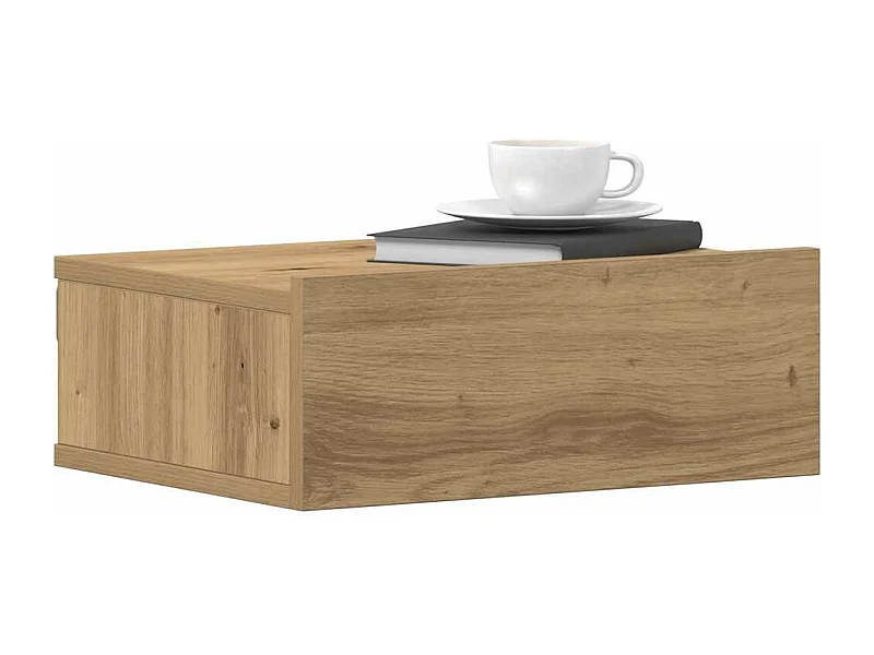 Comodini Pensili 2pz Rovere Artigianale 40x30x15 cm Truciolato